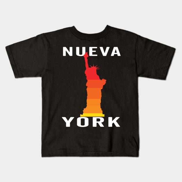 nuova York liberty sunset Kids T-Shirt by yellowpinko